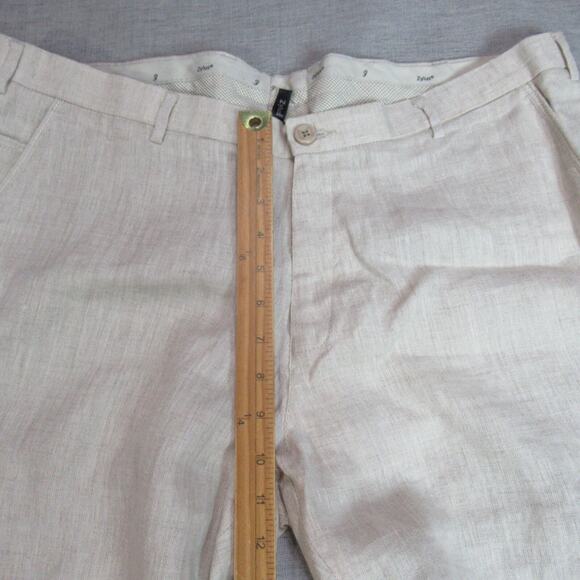 Zylus Pants Mens Size 38 Beige Quiet Luxury Hampton Chic Beach Prep Dress Slacks - Picture 10 of 13
